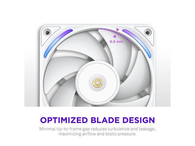 NZXT - NZXT-F360X Performance Fan - 360mm Single-Frame Case Fan w/ 3 x 120mm PWM RGB Computer Case Fans with LCP Frame & Blades - White - image 4