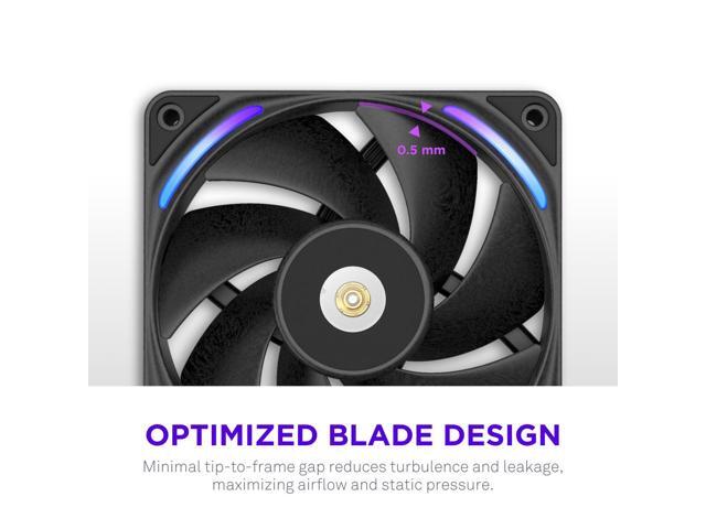 NZXT - NZXT-F240X Performance Fan - 240mm Single-Frame Case Fan w/ 2 x 120mm PWM RGB Computer Case Fans with LCP Frame & Blades - Black - image 4