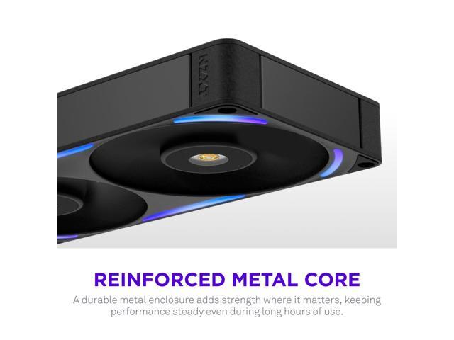 NZXT - NZXT-F240X Performance Fan - 240mm Single-Frame Case Fan w/ 2 x 120mm PWM RGB Computer Case Fans with LCP Frame & Blades - Black - image 7