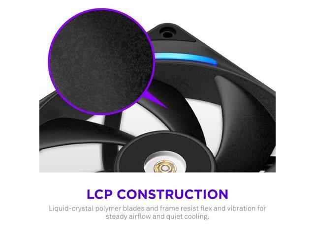 NZXT - NZXT-F280X Performance Fan - 280mm Single-Frame Case Fan w/ 2 x 140mm PWM RGB Computer Case Fans with LCP Frame & Blades - Black - image 3