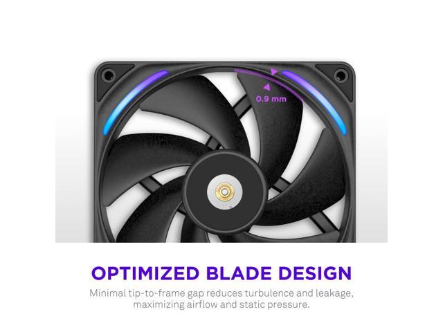 NZXT - NZXT-F280X Performance Fan - 280mm Single-Frame Case Fan w/ 2 x 140mm PWM RGB Computer Case Fans with LCP Frame & Blades - Black - image 4