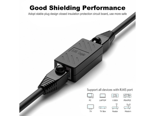 30 PCS RJ45 Coupler RJ45 Inline Coupler Cat8 Cat7 Cat6a Cat6 Cat5e Cat5 Ethernet Coupler Ethernet Extension Cable Ethernet Cable Extenderfor TV,...