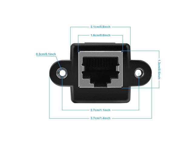 iGreely Ethernet Extender 2Pack RJ45 Male to Female Screw Panel Mount Cat6/Cat5e/Cat5 Ethernet LAN Network Extension Cable 2ft/60cm CAT6