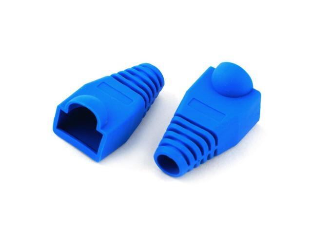 Copapa YIOVVOM Soft Plastic Ethernet RJ45 Cable Connector Boots Cover Strain Relief Boots CAT5 CAT5E CAT6 CAT6E 100PCS (Blue)