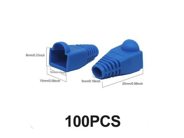 Copapa YIOVVOM Soft Plastic Ethernet RJ45 Cable Connector Boots Cover Strain Relief Boots CAT5 CAT5E CAT6 CAT6E 100PCS (Blue)