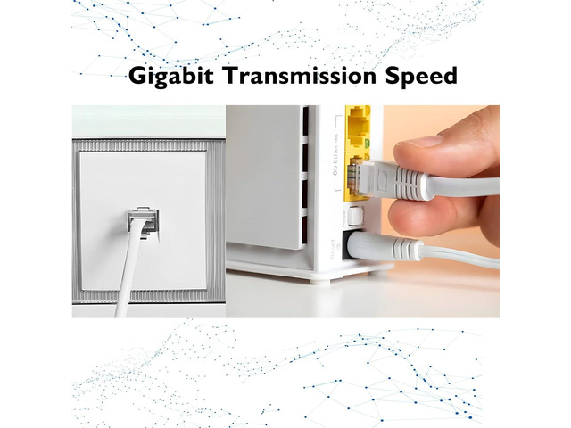 100 ft Cat 5 Ethernet CableCat5e Internet Network LAN Cables350MHz RJ45 Gigabit White Snagless Patch Cordfor PC, Server, Router, Modem, TV, PS5...