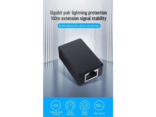 RJ45 Network Coupler, Ethernet Connectors, Ethernet Cable Extender Connector, Outdoor Arrester Protection Network Cable Extension Adapter - Female...