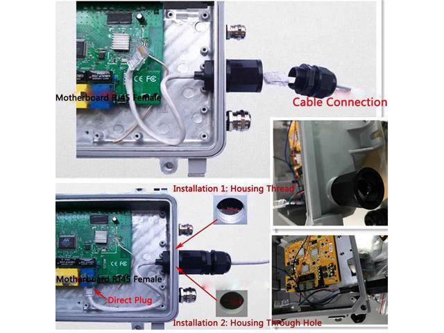5PCS M20 RJ45 Waterproof Cat5 8P8C Connector IP67 Ethernet LAN Cable Connector Double Head with Cat5 Network Cable Outdoor LAN Coupler Adapter Male...