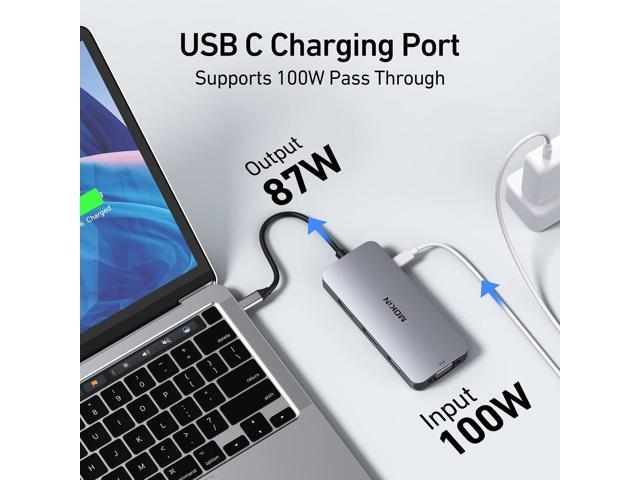 USB C Docking Station Dual DisplayPort, 8 in 1 USB C Hub with 2 DP, HDMI, VGA, USB C 2.0, 2 USB A 2.0, PD Charging Port, Multi Monitor Adapter for...