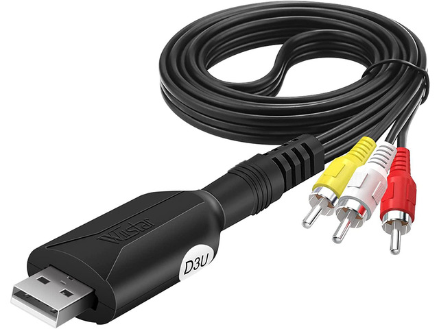 Wiistar USB Audio Video Capture Card VHS VCR to Digital Converter RCA AV to USB Video Capture Device Cable USB 2.0 Video Capture Card Video Grabber...