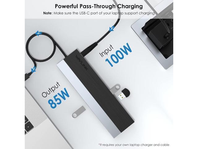 WAVLINK USB C Docking Station, USB C Dock Triple Display PD 85W Charging for Laptop,USB C Hub with DisplayPort, HDMI, USB 2.0/3.0, Gigabit...