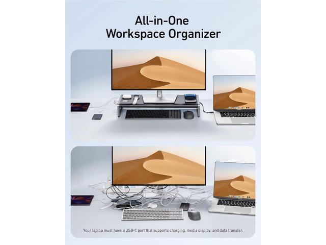 Anker 675 USB-C Docking Station (12-in-1, Monitor Stand, Wireless) with 10Gbps USB-C Ports, 4K@60Hz HDMI Display, Wireless Charging Pad, for Lenovo...