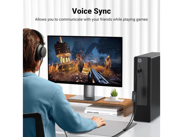 UGREEN USB to Audio Jack Sound Card Adapter with Dual TRS 3-Pole 3.5mm Headphone and Microphone USB to Aux 3.5mm External Audio Converter for...