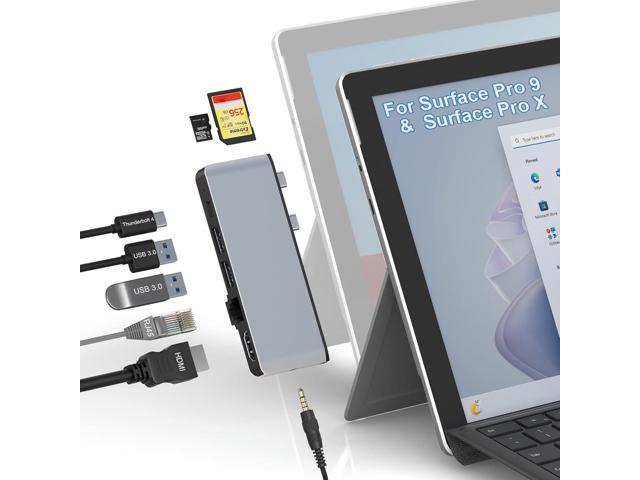 Surface Pro 9 Docking Station with 4K HDMI, USB-C Thunerbolt 4(Video+Data+100W PD Charging),100M Ethernet, 2 USB 3.0, SD+TF Card Reader, 3.5mm. photo