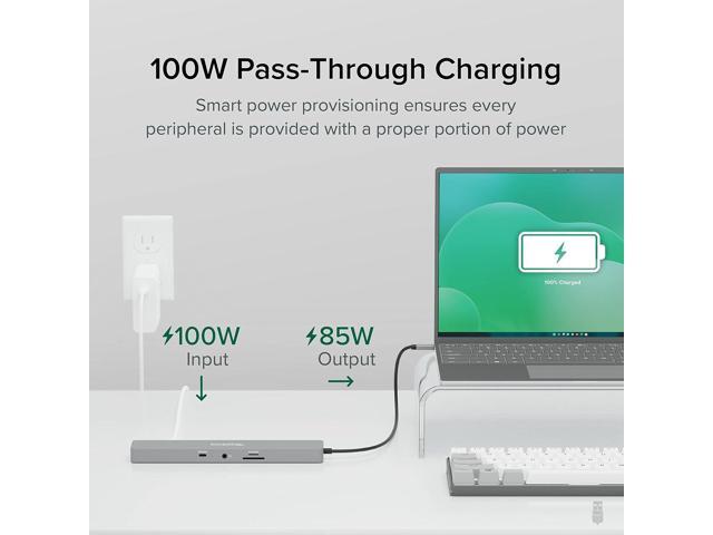Plugable 11-in-1 USB-C Hub, 100W USB-C Pass-Through, Laptop Docking Station Dual Monitor, 4K 60Hz HDMI, Compatible with Thunderbolt, Windows,...