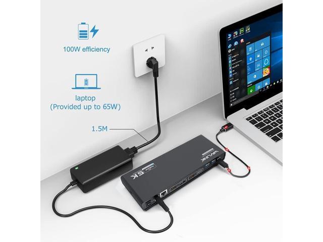 WAVLINK USB 3.0 Universal Laptop Docking Station with 65W Power Delivery, USB C 5K/ Dual 4K Dock Dual Monitor with 2 x HDMI & 2 DisplayPort,...