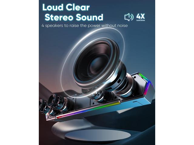 LENRUE G11 Computer Speakers for Desktop, Touch Lights PC Speakers with Surge Clear Sound, USB C/USB Powered for Computer Desktop PC Laptop Monitor