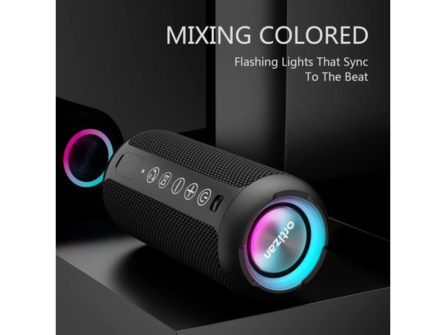 Ortizan Portable Bluetooth Speaker: IPX7 Waterproof, 24W Loud Sound, Deep Bass, Bluetooth 5.3, LED Lights, Wireless Stereo Pairing, 30H Playtime,...