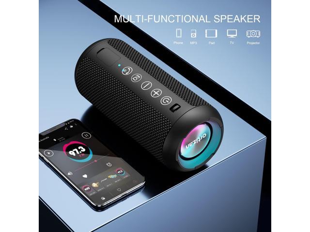 Ortizan Portable Bluetooth Speaker: IPX7 Waterproof, 24W Loud Sound, Deep Bass, Bluetooth 5.3, LED Lights, Wireless Stereo Pairing, 30H Playtime,...