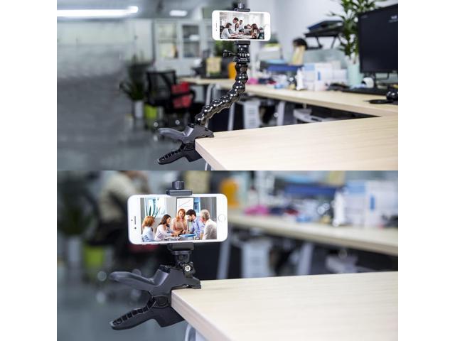 Suptig Phone Holder Desk Gooseneck Mount, Cell Phone Clamp Clip for Pole, Mount Stand, Compatible for iPhone 16 Plus iPhone 15 Pro 14 Plus Xs Max...
