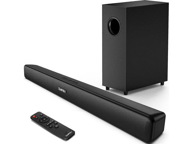 Sound Bar for TV with Subwoofer Deep Bass Soundbar 2.1 CH Home Audio Surround Sound Speaker System with Wireless Bluetooth 5.0 for PC Gaming with. photo