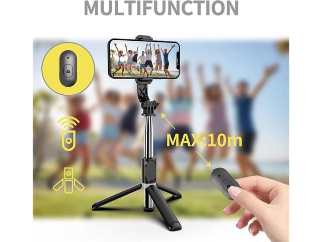 Selfie Stick Tripod, All in One Extendable & Portable iPhone Tripod Selfie Stick with Wireless Remote Compatible with iPhone 14 13 12 11 pro Xs Max...