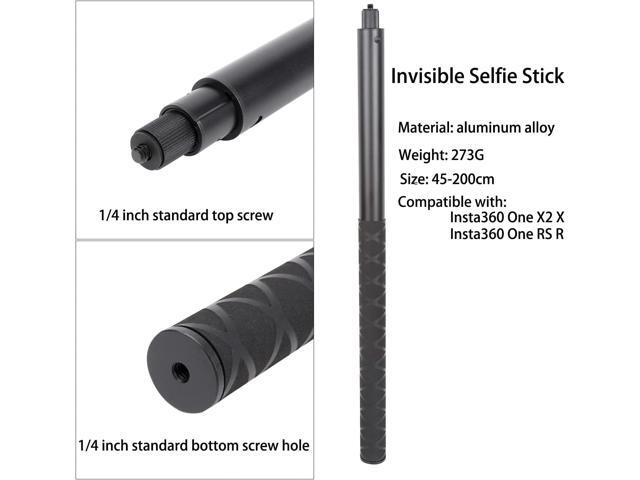PellKing Long 77inch Invisible Selfie Stick for Insta360 ONE X4, X3, X2, X, Insta360 ONE R, RS, Insta 360 Camera 1/4' Extended Monopod Pole