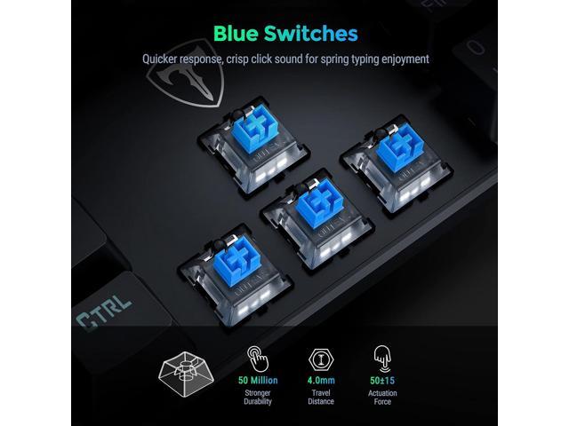 RisoPhy Mechanical Gaming Keyboard, RGB 104 Keys Ultra-Slim LED Backlit USB Wired Keyboard with Blue Switch, Durable Abs...