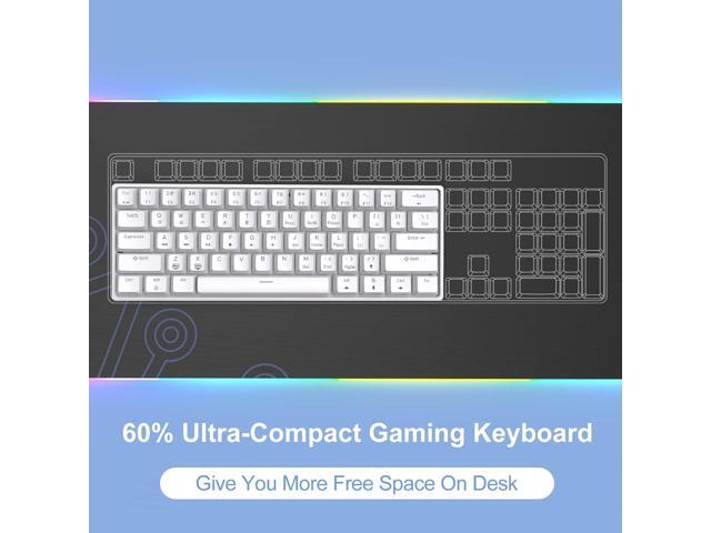 DIERYA 60% Mechanical Keyboard, DK61se Wired Gaming Keyboard with Red Switches, LED Backlit Ultra-Compact 61 Keys Mini Office Keyboard for Windows...