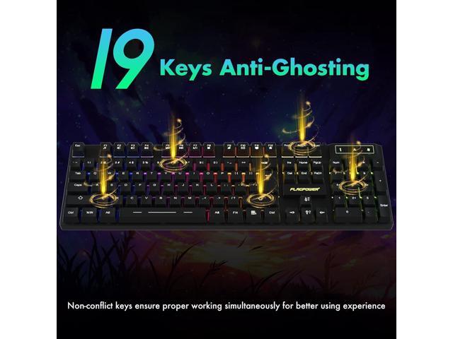 RGB Gaming Keyboard and Breathing Mouse Combo, Adjutable Breathing Backlit Mechanical Feeling Keyboard with 4 Colors 4800DPI Backlight Mouse for PC...