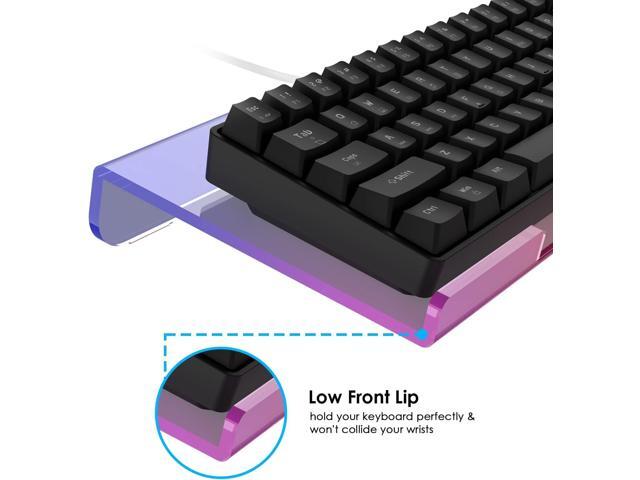 SELORSS Clear 366 Kinds RGB Acrylic Tilted Computer Keyboard Holder,PC Keyboard Stand Tray Holder for Easy Ergonomic Typing and Working at Home and...