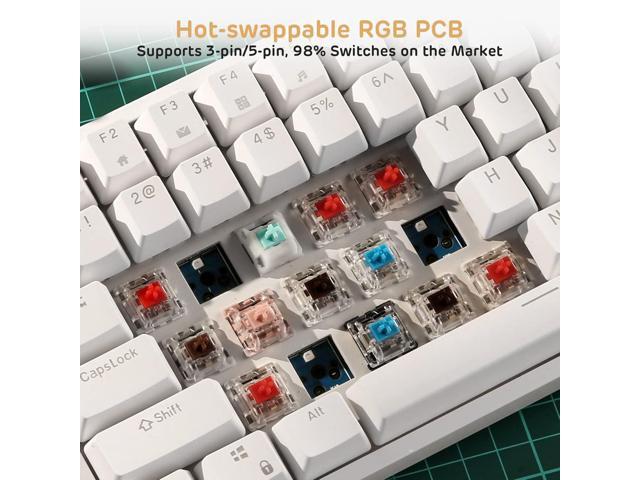 RK ROYAL KLUDGE RK84 Wired RGB 75% Hot Swappable Mechanical Keyboard, 84 Keys Tenkeyless TKL Gaming Keyboard w/Programmable Software, RK Red Switch
