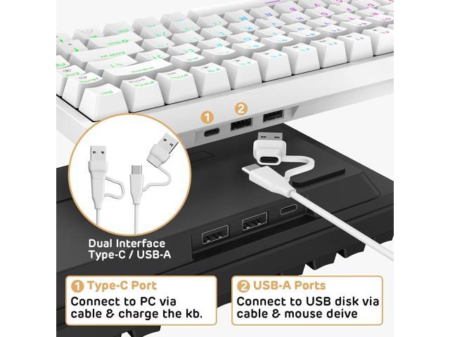 RK ROYAL KLUDGE RK84 Wired RGB 75% Hot Swappable Mechanical Keyboard, 84 Keys Tenkeyless TKL Gaming Keyboard w/Programmable Software, RK Red Switch