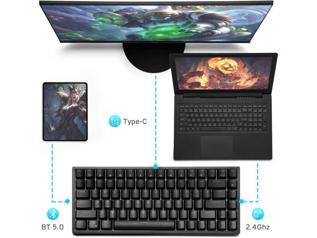 RK ROYAL KLUDGE RK84 Blue Backlit 75% Triple Mode BT5.0/2.4G/USB-C Hot Swappable Mechanical Keyboard, 84 Keys Tenkeyless Mechanical Keyboard...