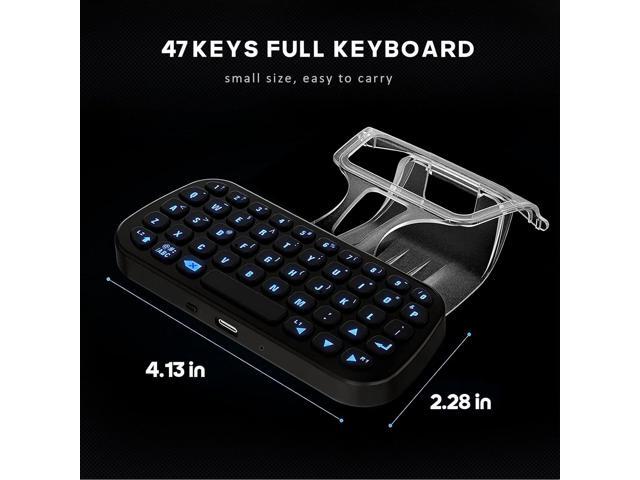 Nargos PS5 Controller Keyboard with Backlight Playstation 5 DualSense Chatpad Wireless Bluetooth Mini Keyboard Controller Accessories - Black
