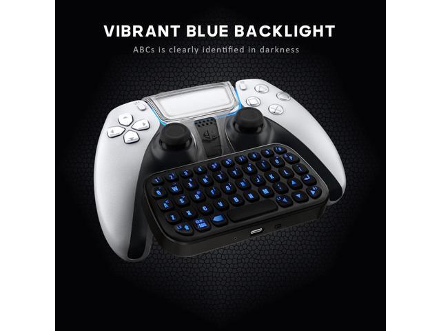 Nargos PS5 Controller Keyboard with Backlight Playstation 5 DualSense Chatpad Wireless Bluetooth Mini Keyboard Controller Accessories - Black