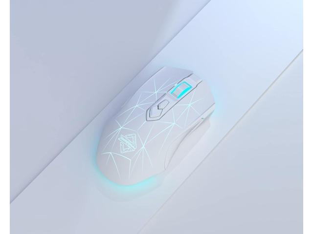 AJ52PRO Watcher 2.4G Wireless/ Bluetooth 5.0/ Wired Gaming Mouse, 10000 DPI, Programmable 7 Buttons, Ergonomic LED Backlit USB Gamer Mice Computer...
