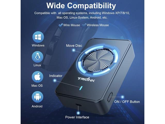 Undetectable Mouse Jiggler, Automatic Mouse Mover with Power Adapter & ON/Off Switch, Mouse Wiggler Mouse Shaker for Computer Laptop, Keep PC...