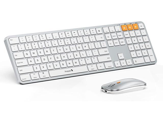 Backlit Bluetooth Keyboard Mouse for Mac OS, ProtoArc KM100-A Ultra Slim Wireless Keyboard Mouse for Mac, Rechargeable, Multi-Device for MacBook.