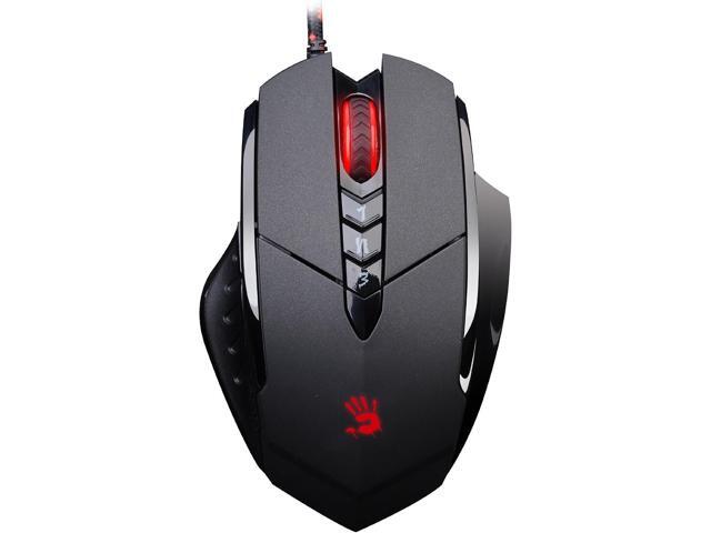 Bloody V7 Ergonomic Claw Grip Gaming Mouse with Rubberized Black Coating - Macros/Scripting/Automation - 8 Programmable Buttons - 3200 DPI