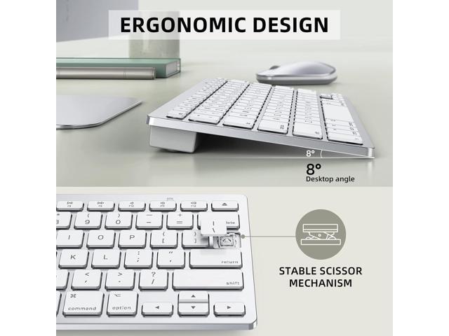 Bluetooth Keyboard and Mouse Compatible with Mac, OMOTON Ultra-Slim Wireless Keyboard and Mouse Combo Compatiblei with MacOS, MacBook Pro/Air,...