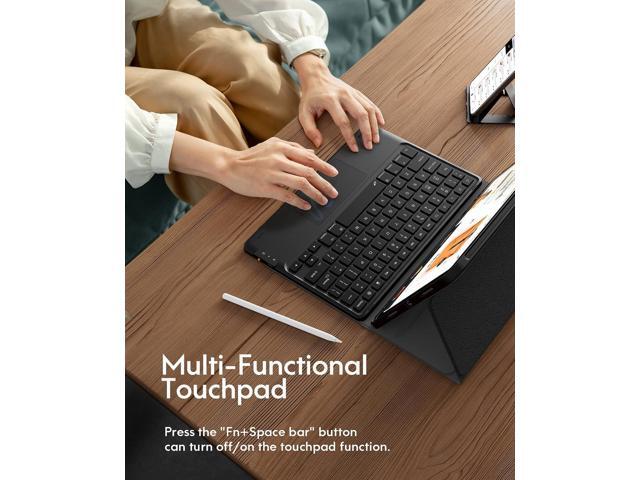 For iPad Air 11 Inch Case with Keyboard (M2, 2024), 7-Color Backlight, Touchpad and Pencil Holder, 2 Bluetooth Channels, for iPad Pro...