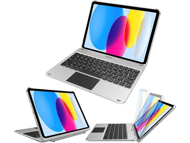 iPad 10 Gen 10.9-inch Keyboard Case with Trackpad, Arteck Bluetooth Keyboard with Folio Full Protection Case and Touch Pad for Apple 10.9-inch iPad...