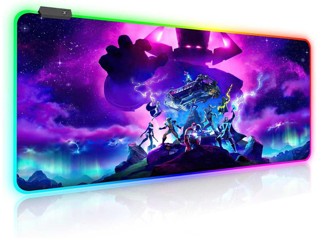 RGB Large Gaming Mouse Pad Galactus Skin,12 Lighting Modes & Non-Slip Rubber Base Mousepad-Long Glowing Laptop Desk Pad,Computer Keyboard and Mice...