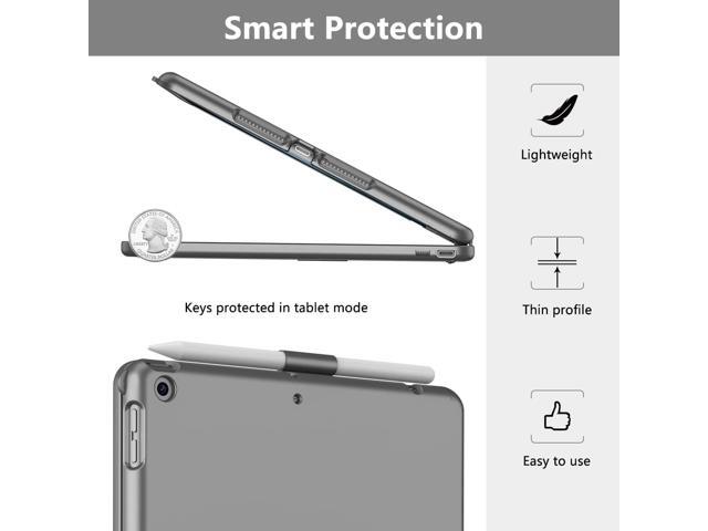 TQQ Touch for iPad 9th Generation Case with Keyboard (10.2', 2021), Multi-Touch Trackpad, 360° Rotatable Protective Cover for iPad Keyboard...