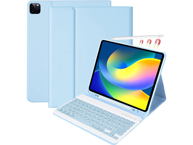 besky for iPad Air 13 Inch (M4/M3/M2) & Pro 12.9 Case with Keyboard Wireless Detachable Keyboard with Pencil Holder, Auto Sleep/Wake, Compatible...