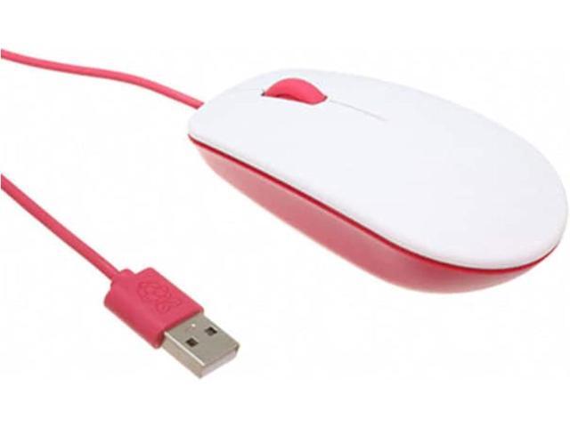 Official Raspberry Pi Keyboard and Mouse Combo + a Logo Sticker (White/Red)