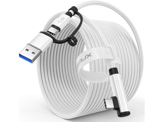 2-in-1 Link Cable 16 FT Compatible with Meta/Oculus Quest 3/2 Accessories and PC