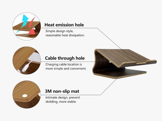 Wooden Laptop Stand,Laptop Holder Stand,Laptop Stand Wooden,Wood Laptop Stand for Desk,Compatible with Most Laptops Heat Dissipation Shelf(Walnut)