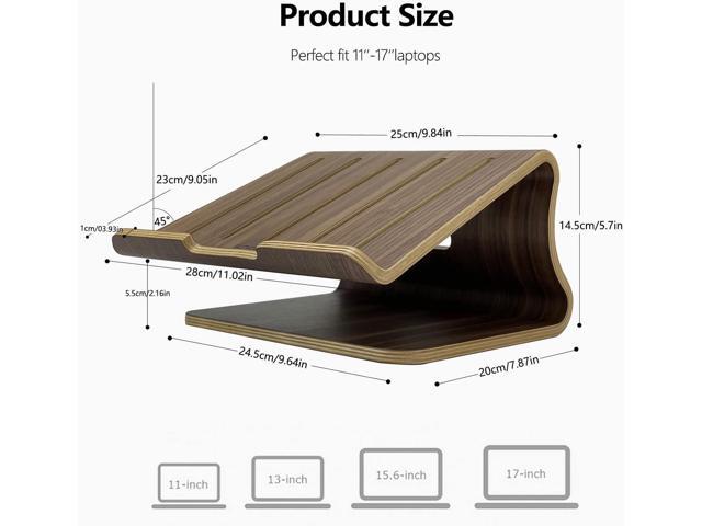 Wooden Laptop Stand,Laptop Holder Stand,Laptop Stand Wooden,Wood Laptop Stand for Desk,Compatible with Most Laptops Heat Dissipation Shelf(Walnut)